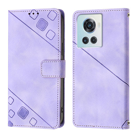 Funda de Cuero Cartera con Soporte Carcasa Y01B para OnePlus 10R 5G Morado