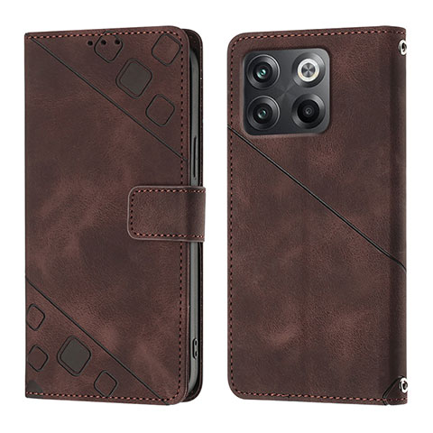 Funda de Cuero Cartera con Soporte Carcasa Y01B para OnePlus 10T 5G Marron