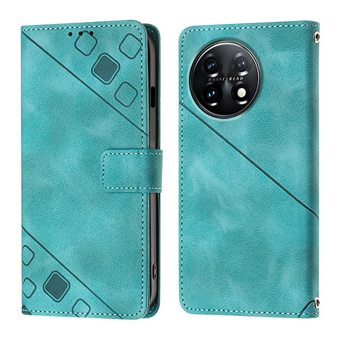 Funda de Cuero Cartera con Soporte Carcasa Y01B para OnePlus 11 5G Verde