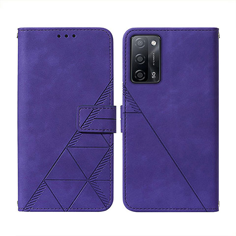 Funda de Cuero Cartera con Soporte Carcasa Y01B para Oppo A53s 5G Morado