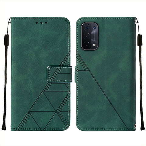 Funda de Cuero Cartera con Soporte Carcasa Y01B para Oppo A54 5G Verde