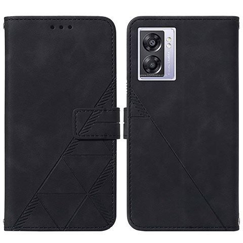 Funda de Cuero Cartera con Soporte Carcasa Y01B para Oppo A56S 5G Negro