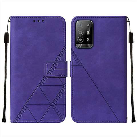 Funda de Cuero Cartera con Soporte Carcasa Y01B para Oppo A94 5G Morado