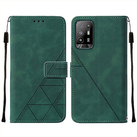 Funda de Cuero Cartera con Soporte Carcasa Y01B para Oppo A94 5G Verde