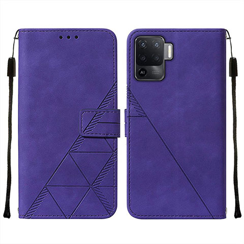 Funda de Cuero Cartera con Soporte Carcasa Y01B para Oppo F19 Pro Morado