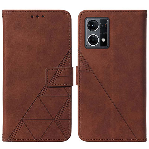 Funda de Cuero Cartera con Soporte Carcasa Y01B para Oppo F21s Pro 4G Marron