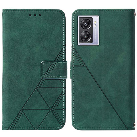 Funda de Cuero Cartera con Soporte Carcasa Y01B para Oppo K10 5G India Verde