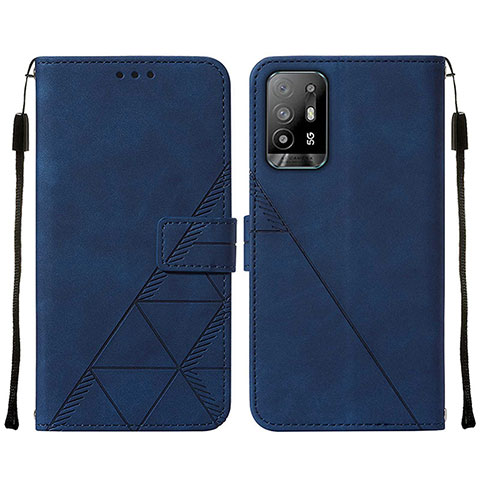 Funda de Cuero Cartera con Soporte Carcasa Y01B para Oppo Reno5 Z 5G Azul