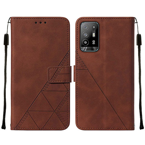 Funda de Cuero Cartera con Soporte Carcasa Y01B para Oppo Reno5 Z 5G Marron