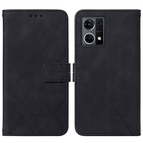 Funda de Cuero Cartera con Soporte Carcasa Y01B para Oppo Reno8 4G Negro