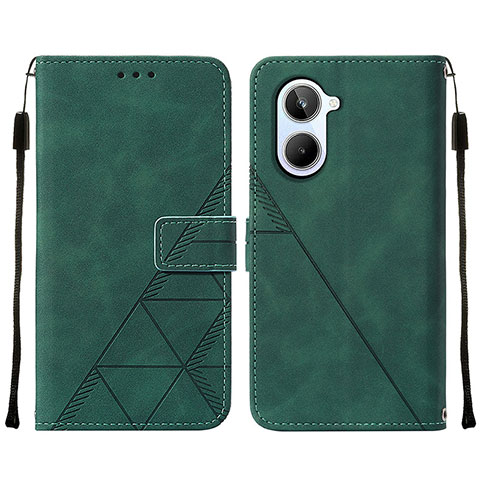 Funda de Cuero Cartera con Soporte Carcasa Y01B para Realme 10 4G Verde