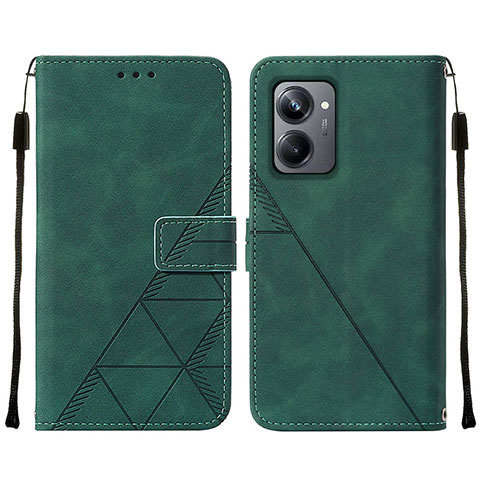 Funda de Cuero Cartera con Soporte Carcasa Y01B para Realme 10 Pro 5G Verde