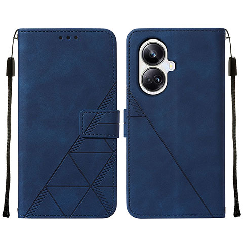 Funda de Cuero Cartera con Soporte Carcasa Y01B para Realme 10 Pro+ Plus 5G Azul