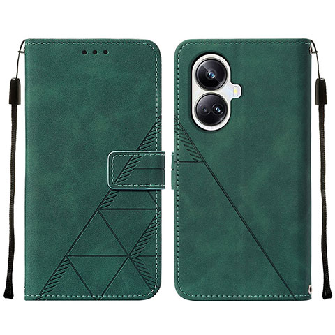 Funda de Cuero Cartera con Soporte Carcasa Y01B para Realme 10 Pro+ Plus 5G Verde