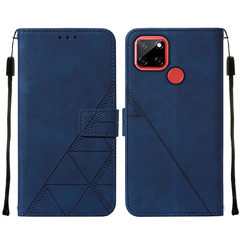 Funda de Cuero Cartera con Soporte Carcasa Y01B para Realme 7i RMX2193 Azul