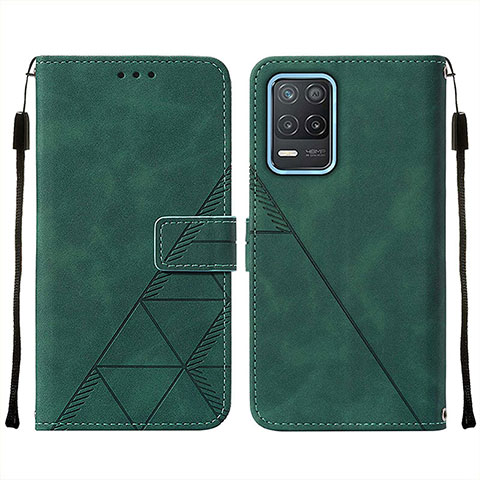 Funda de Cuero Cartera con Soporte Carcasa Y01B para Realme 8 5G Verde