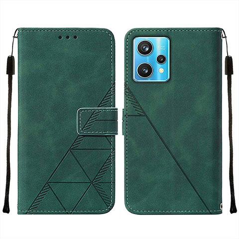 Funda de Cuero Cartera con Soporte Carcasa Y01B para Realme 9 5G Verde