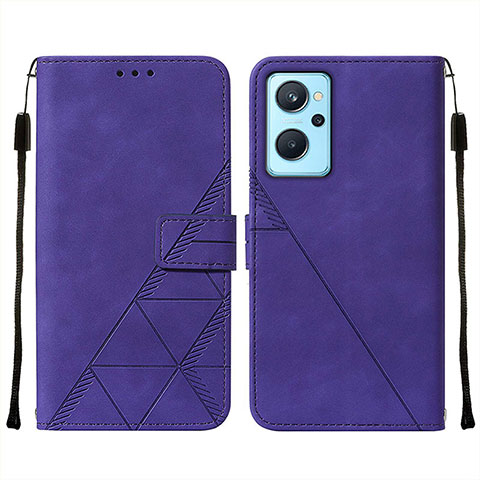 Funda de Cuero Cartera con Soporte Carcasa Y01B para Realme 9i 4G Morado