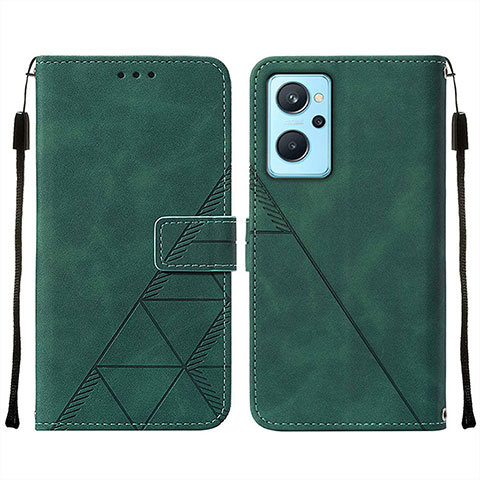 Funda de Cuero Cartera con Soporte Carcasa Y01B para Realme 9i 4G Verde