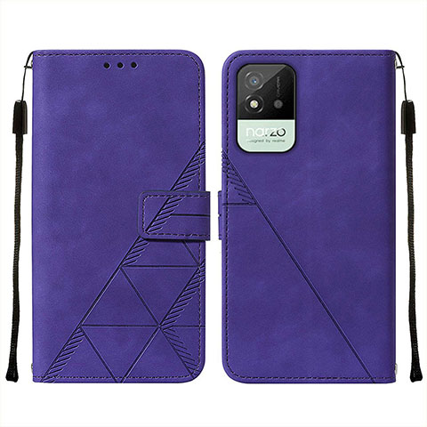 Funda de Cuero Cartera con Soporte Carcasa Y01B para Realme C11 (2021) Morado