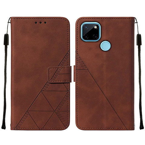 Funda de Cuero Cartera con Soporte Carcasa Y01B para Realme C21Y Marron