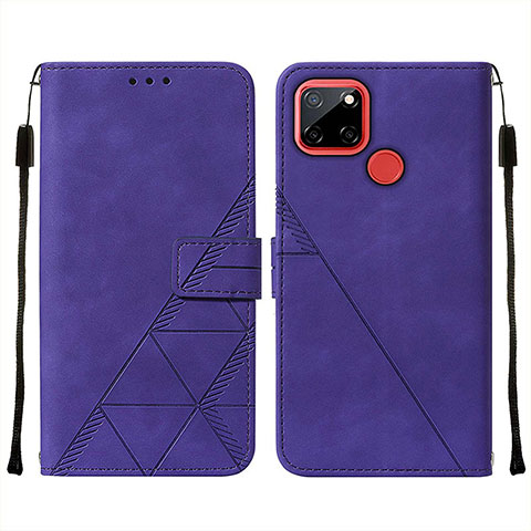 Funda de Cuero Cartera con Soporte Carcasa Y01B para Realme C25S Morado