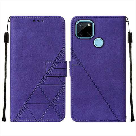 Funda de Cuero Cartera con Soporte Carcasa Y01B para Realme C25Y India Morado