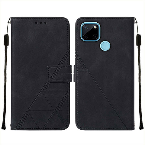 Funda de Cuero Cartera con Soporte Carcasa Y01B para Realme C25Y India Negro