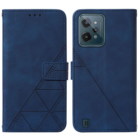 Funda de Cuero Cartera con Soporte Carcasa Y01B para Realme C31 Azul