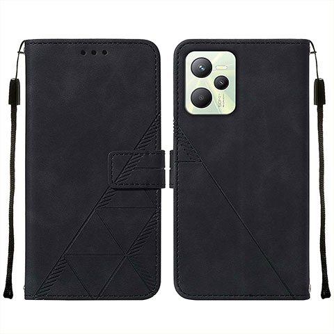 Funda de Cuero Cartera con Soporte Carcasa Y01B para Realme C35 Negro