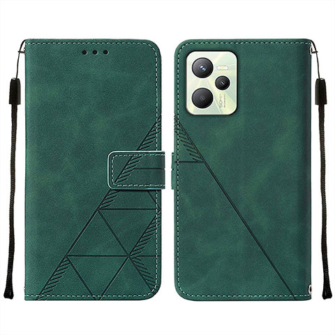 Funda de Cuero Cartera con Soporte Carcasa Y01B para Realme C35 Verde