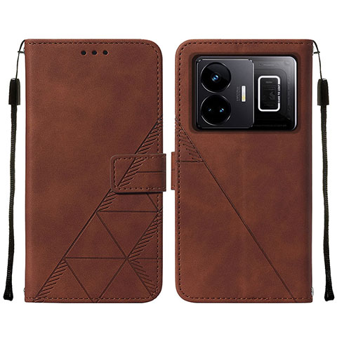 Funda de Cuero Cartera con Soporte Carcasa Y01B para Realme GT Neo6 5G Marron