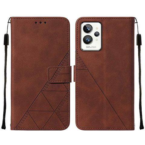 Funda de Cuero Cartera con Soporte Carcasa Y01B para Realme GT2 Pro 5G Marron