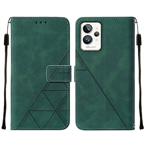 Funda de Cuero Cartera con Soporte Carcasa Y01B para Realme GT2 Pro 5G Verde