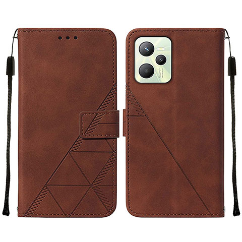 Funda de Cuero Cartera con Soporte Carcasa Y01B para Realme Narzo 50A Prime Marron