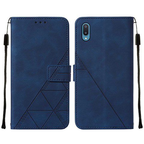 Funda de Cuero Cartera con Soporte Carcasa Y01B para Samsung Galaxy A02 Azul