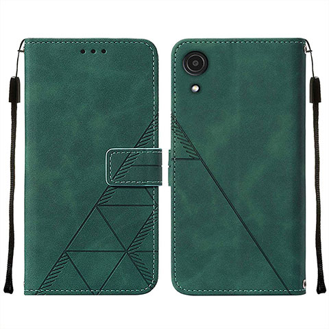 Funda de Cuero Cartera con Soporte Carcasa Y01B para Samsung Galaxy A03 Core Verde