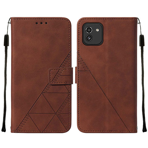 Funda de Cuero Cartera con Soporte Carcasa Y01B para Samsung Galaxy A03 Marron