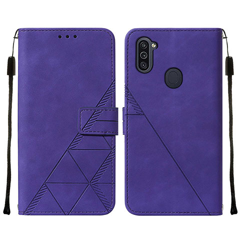 Funda de Cuero Cartera con Soporte Carcasa Y01B para Samsung Galaxy A11 Morado