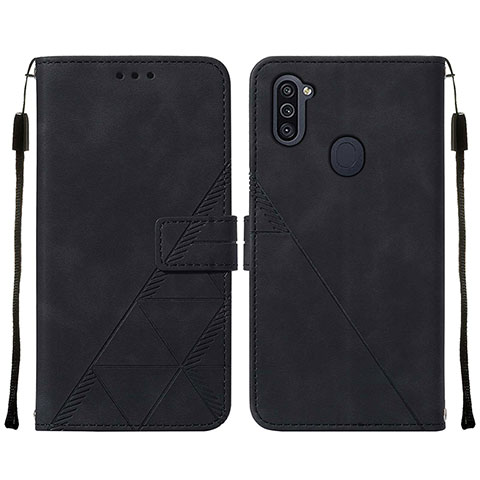 Funda de Cuero Cartera con Soporte Carcasa Y01B para Samsung Galaxy A11 Negro