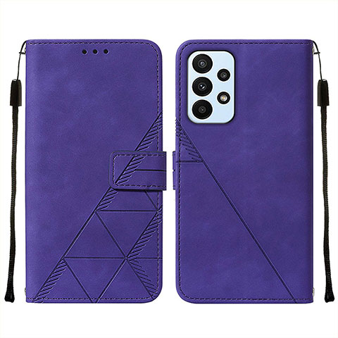 Funda de Cuero Cartera con Soporte Carcasa Y01B para Samsung Galaxy A23 4G Morado