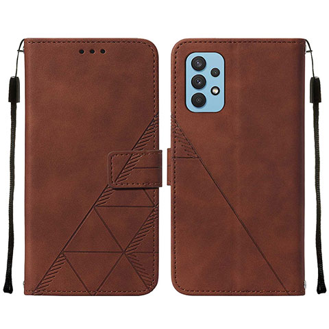 Funda de Cuero Cartera con Soporte Carcasa Y01B para Samsung Galaxy A32 4G Marron