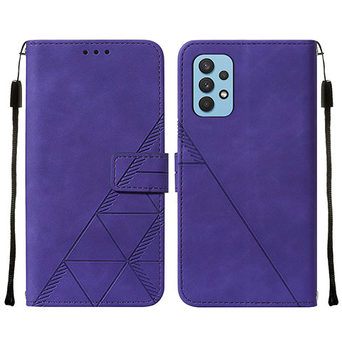 Funda de Cuero Cartera con Soporte Carcasa Y01B para Samsung Galaxy A32 4G Morado