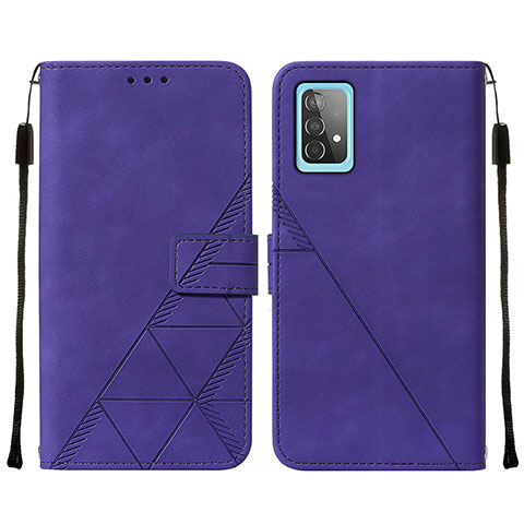 Funda de Cuero Cartera con Soporte Carcasa Y01B para Samsung Galaxy A52 4G Morado