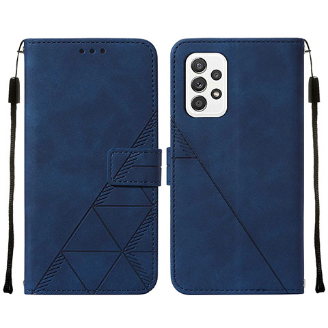 Funda de Cuero Cartera con Soporte Carcasa Y01B para Samsung Galaxy A72 4G Azul