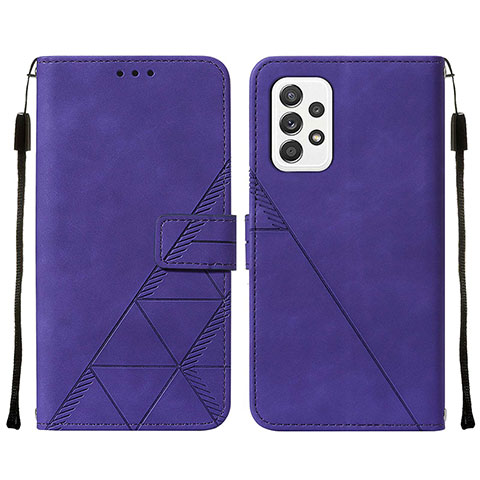 Funda de Cuero Cartera con Soporte Carcasa Y01B para Samsung Galaxy A72 4G Morado