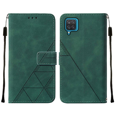 Funda de Cuero Cartera con Soporte Carcasa Y01B para Samsung Galaxy F12 Verde