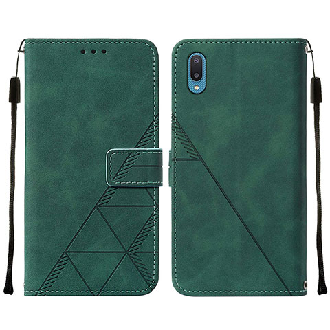 Funda de Cuero Cartera con Soporte Carcasa Y01B para Samsung Galaxy M02 Verde