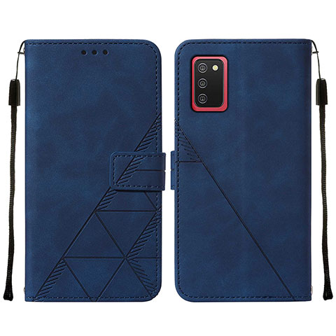 Funda de Cuero Cartera con Soporte Carcasa Y01B para Samsung Galaxy M02s Azul