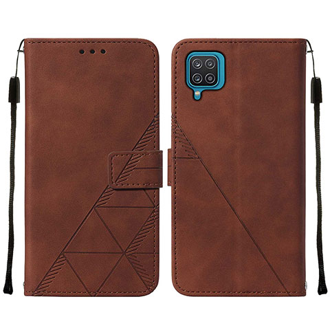 Funda de Cuero Cartera con Soporte Carcasa Y01B para Samsung Galaxy M12 Marron